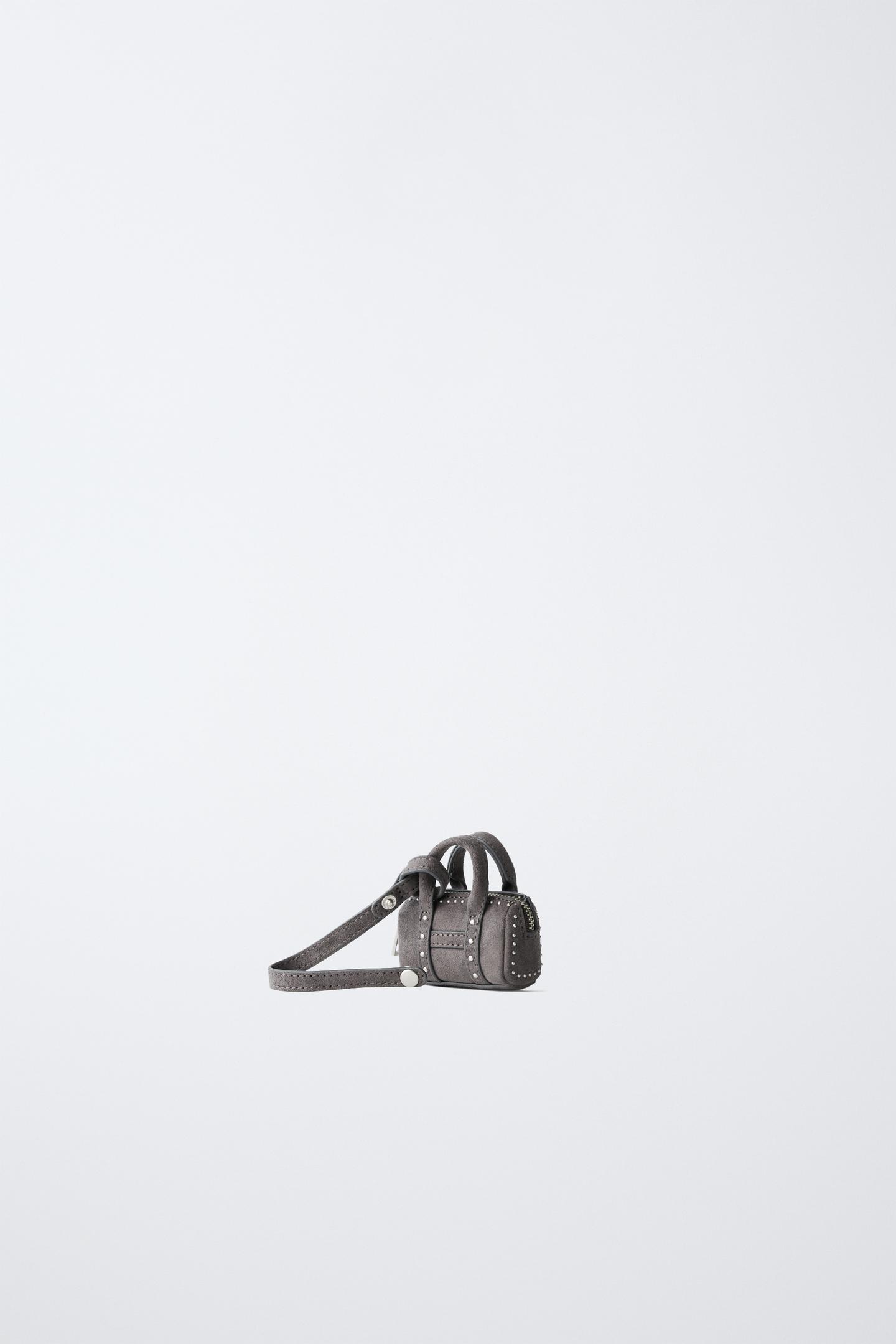 Детский брелок Zara Studded Bag Charm, цвет: Серый — фото 2