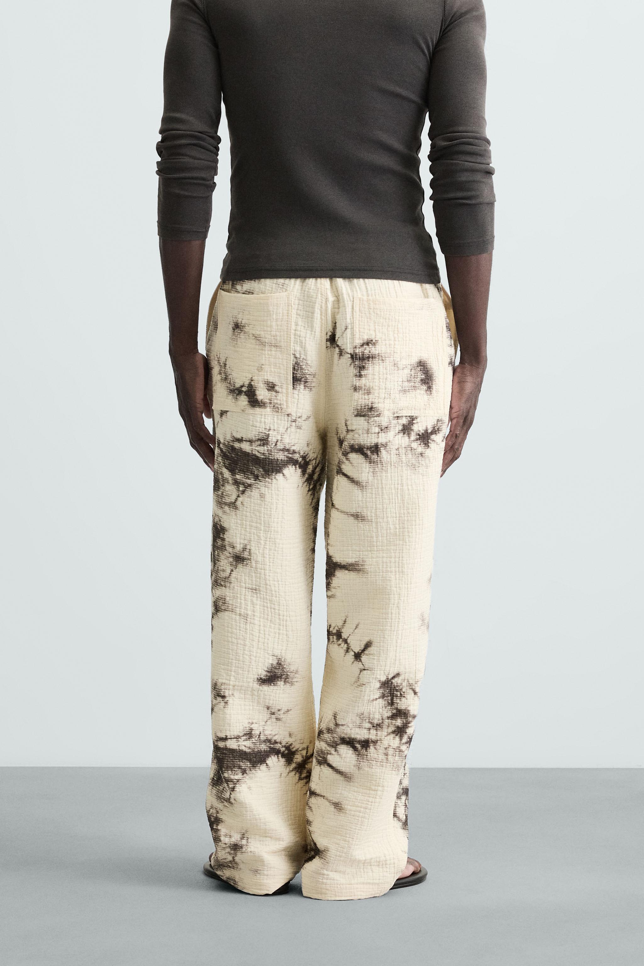 TIE DYE PRINTED TEXTURED TROUSERS - Printed | ZARA South Africa
