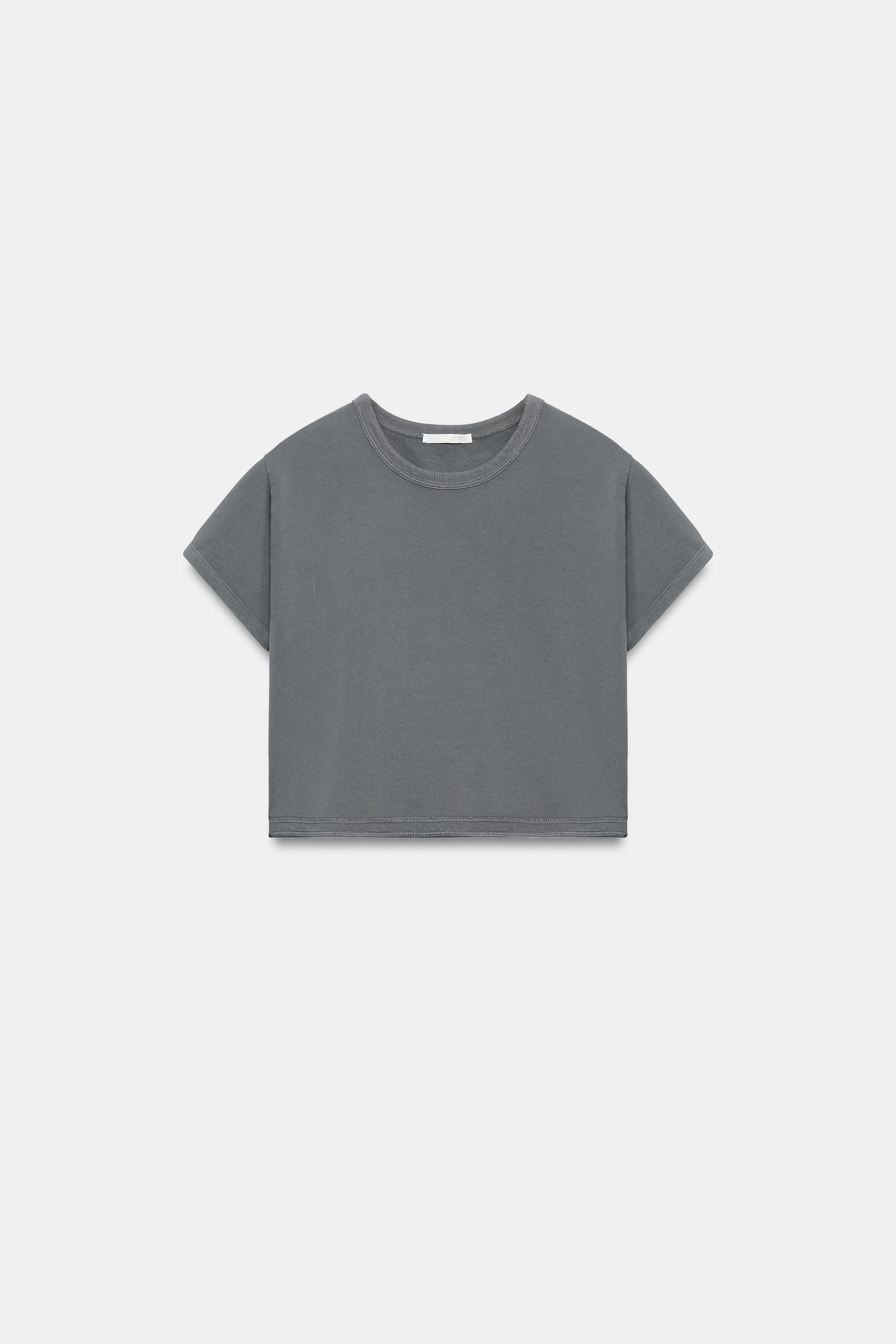 CROPPED WASHED EFFECT T-SHIRT