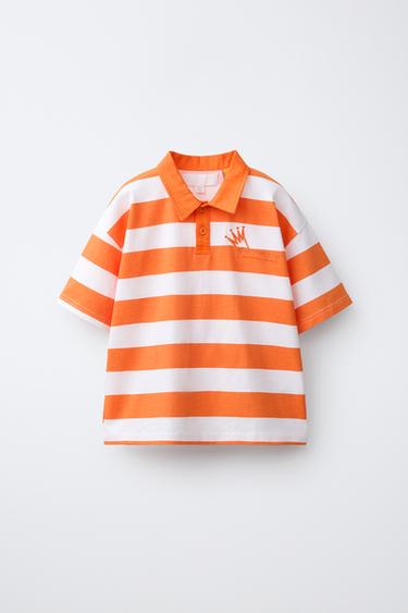 GEBORDUURDE GESTREEPTE POLO - Feloranje van Zara
