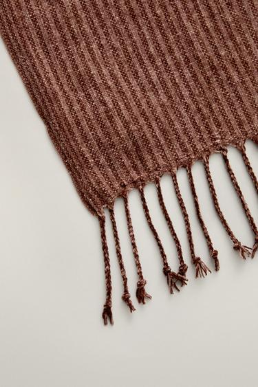 STRIPED CHENILLE BLANKET — Pink 2