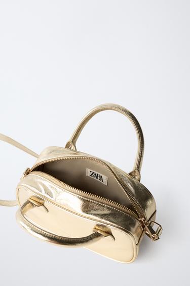 METALLIC MINI BOWLING CROSSBODY BAG - Gold by Zara - Image 3