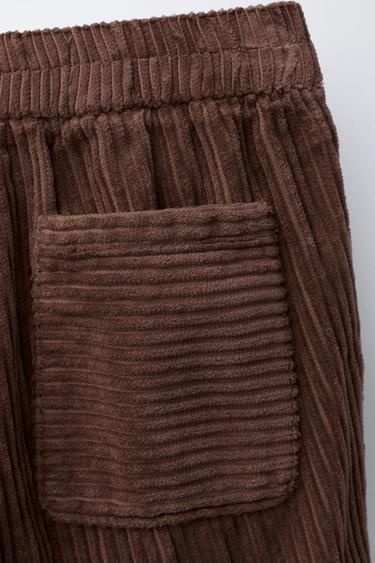 PANTALON BALLOON EN GROS VELOURS CÔTELÉ - Marron de Zara - Image 4