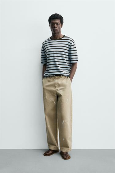 ΡΙΓΕ ΒΑΜΒΑΚΕΡΗ ΠΛΕΚΤΗ ΜΠΛΟΥΖΑ - Brown Stripes του Zara - Εικόνα 0