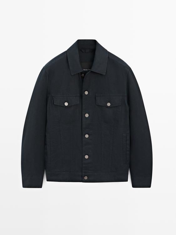 100% linen cardigan with pocket details from Zara - $220