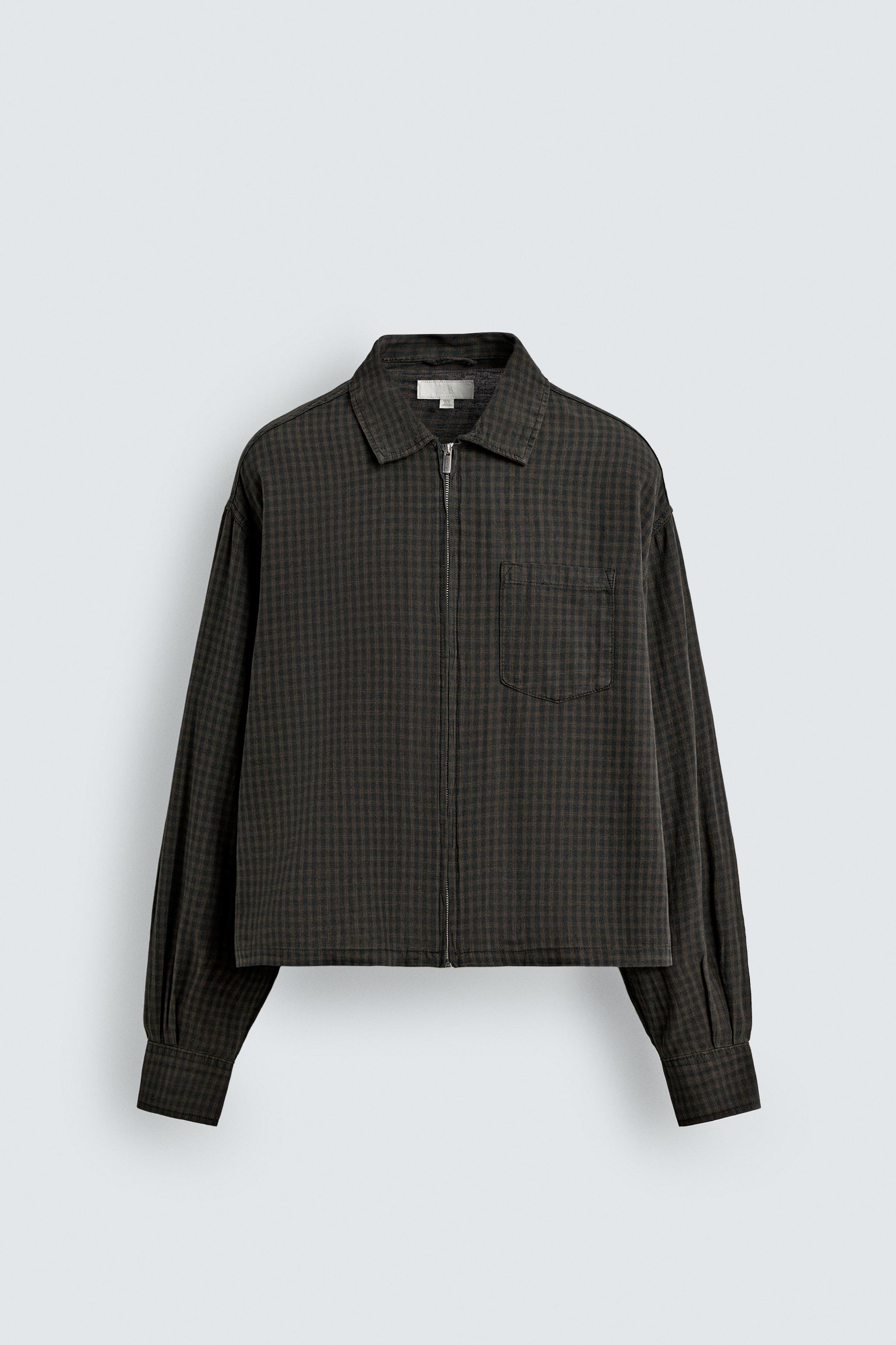 CHEMISE À CARREAUX EN COTON ET LIN