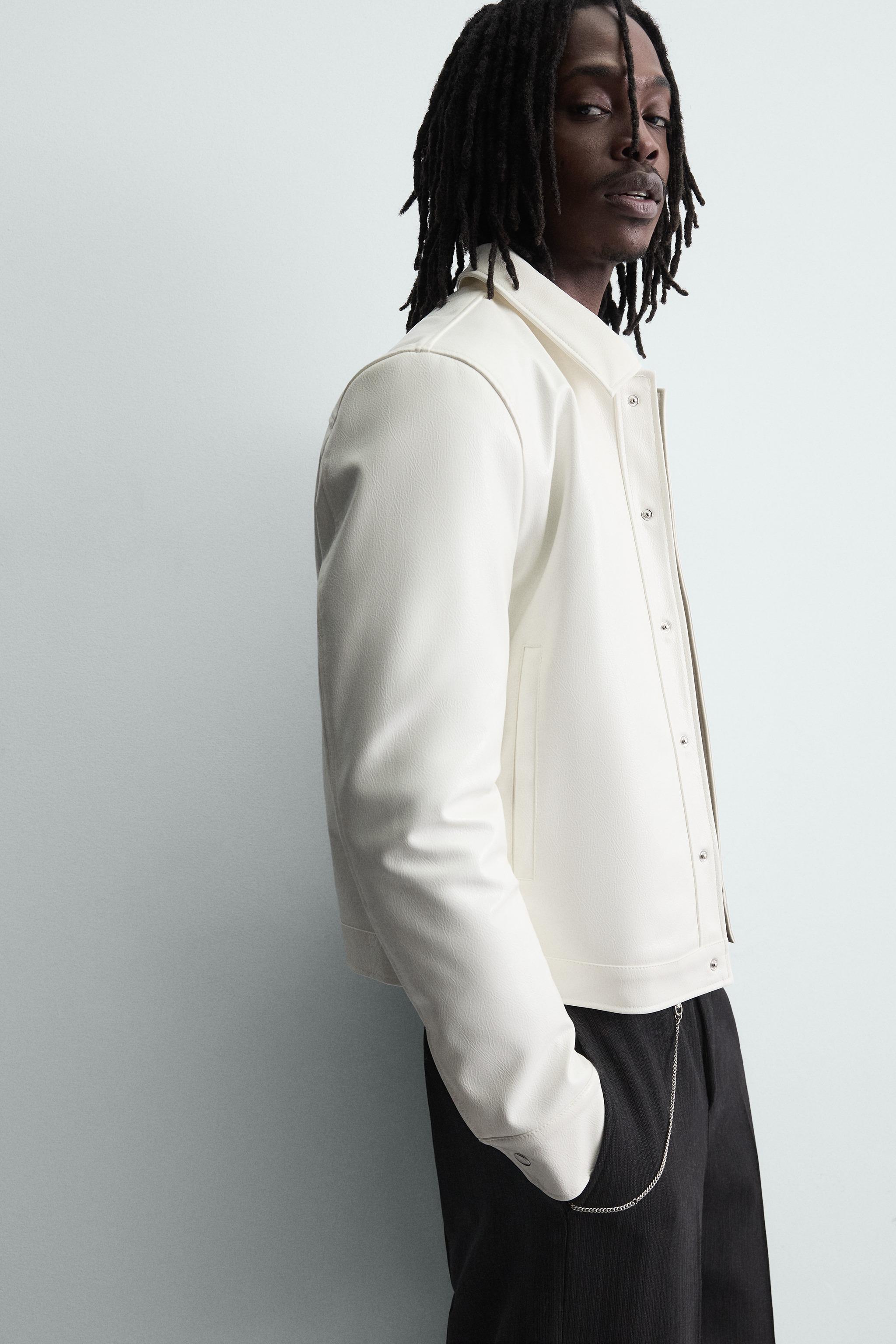 SHINY FAUX LEATHER JACKET