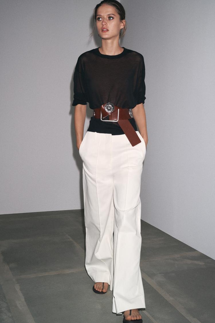 pantalones anchos zara mujer pantalones vaqueros blancos