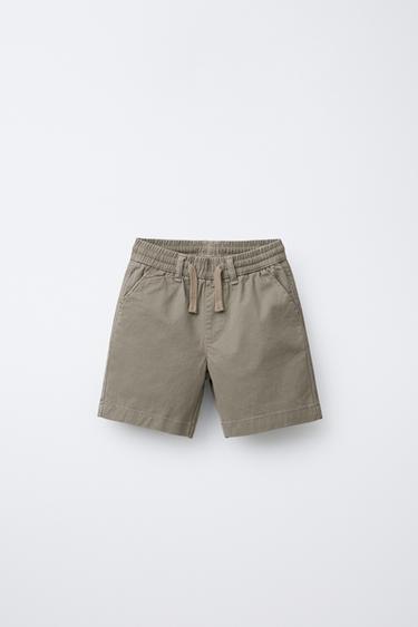Zara CHINO SHORTS - Khaki