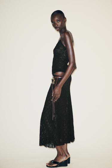 LACE STRAPPY TOP - Black by Zara - Image 2