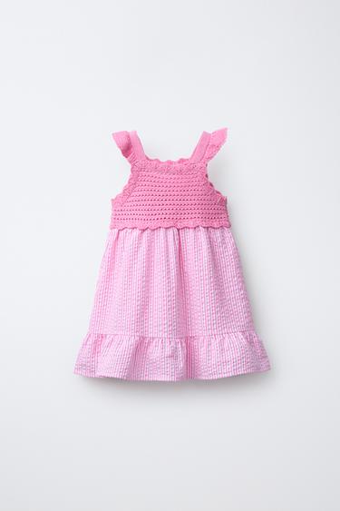 KNIT DRESS WITH HEART APPLIQUÉS - Pink by Zara - Image 1
