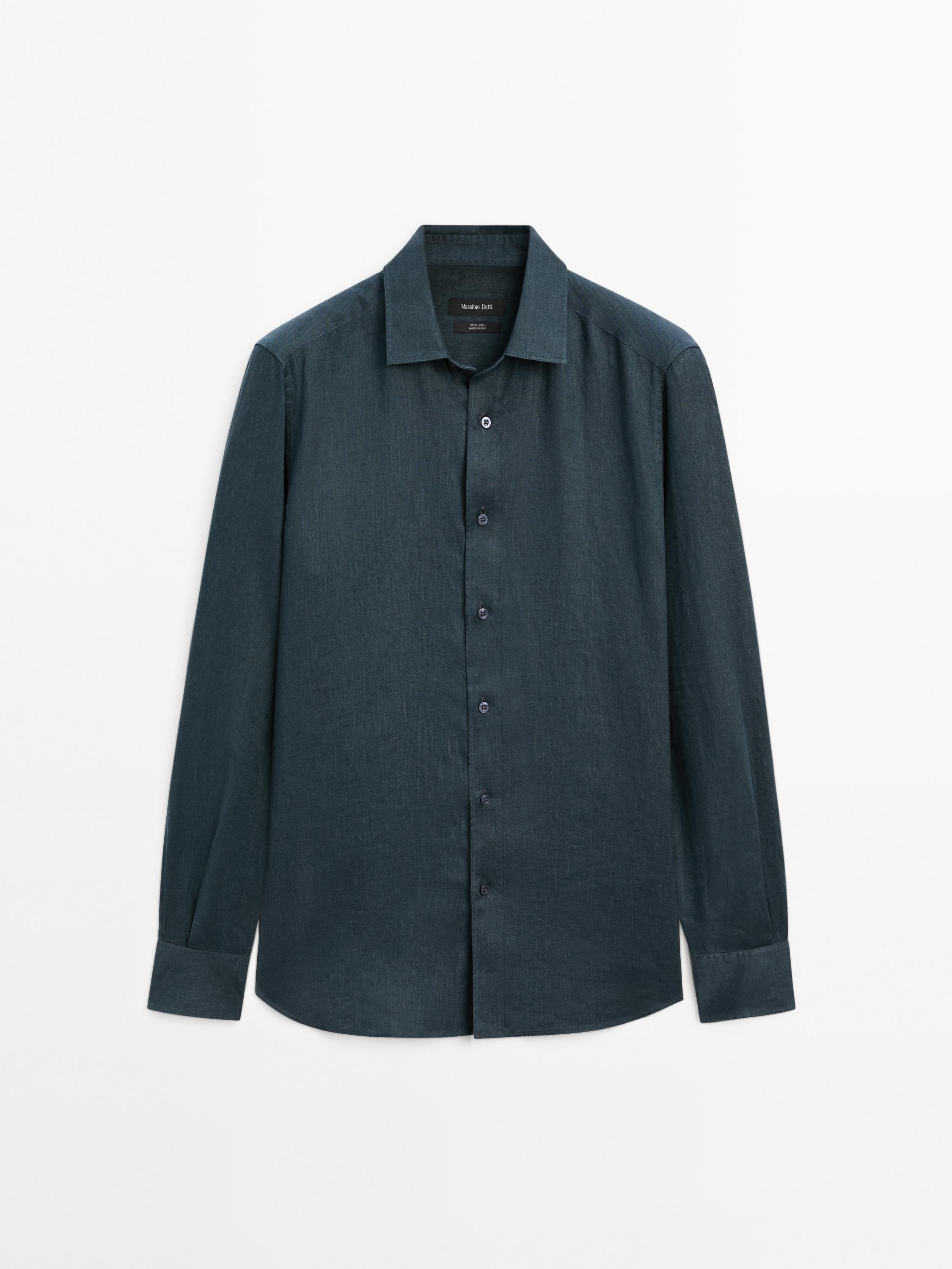 100% linen slim fit shirt