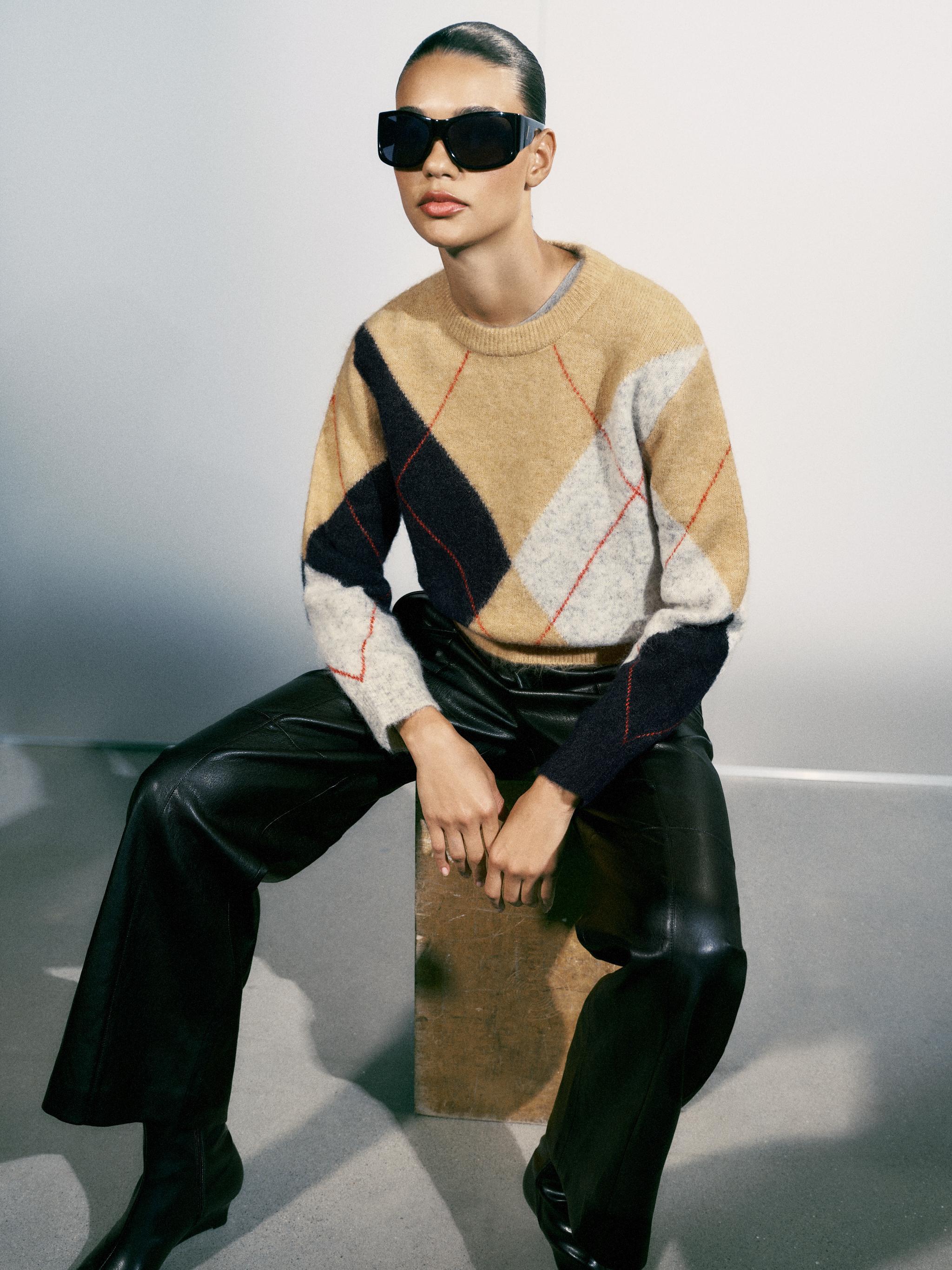 Argyle Knit Sweater by Zara