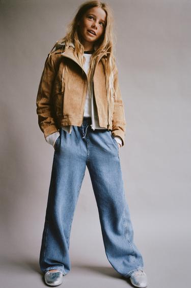 WIDE-LEG JEANS WITH DRAWSTRINGS - Blue by Zara
