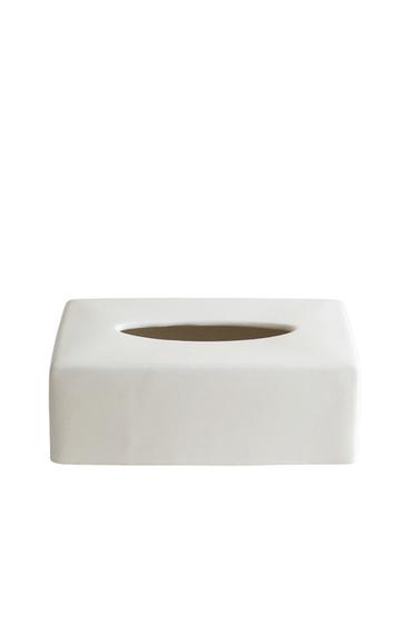 RECTANGULAR CERAMIC TISSUE BOX - Cream by Zara