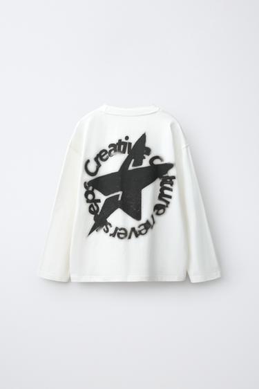 SPRAY PRINT T-SHIRT — Oyster-white 2
