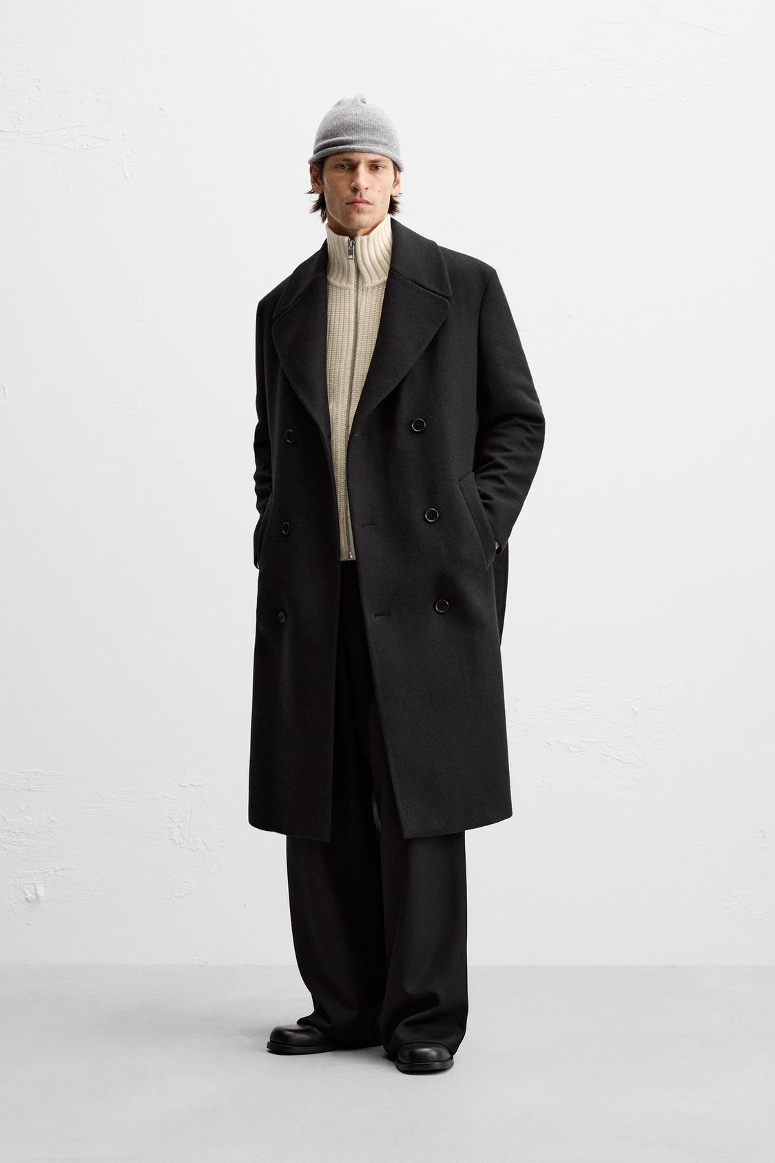 ДВУБОРТНОЕ ПАЛЬТО С ПОЯСОМ ОТ ZARA