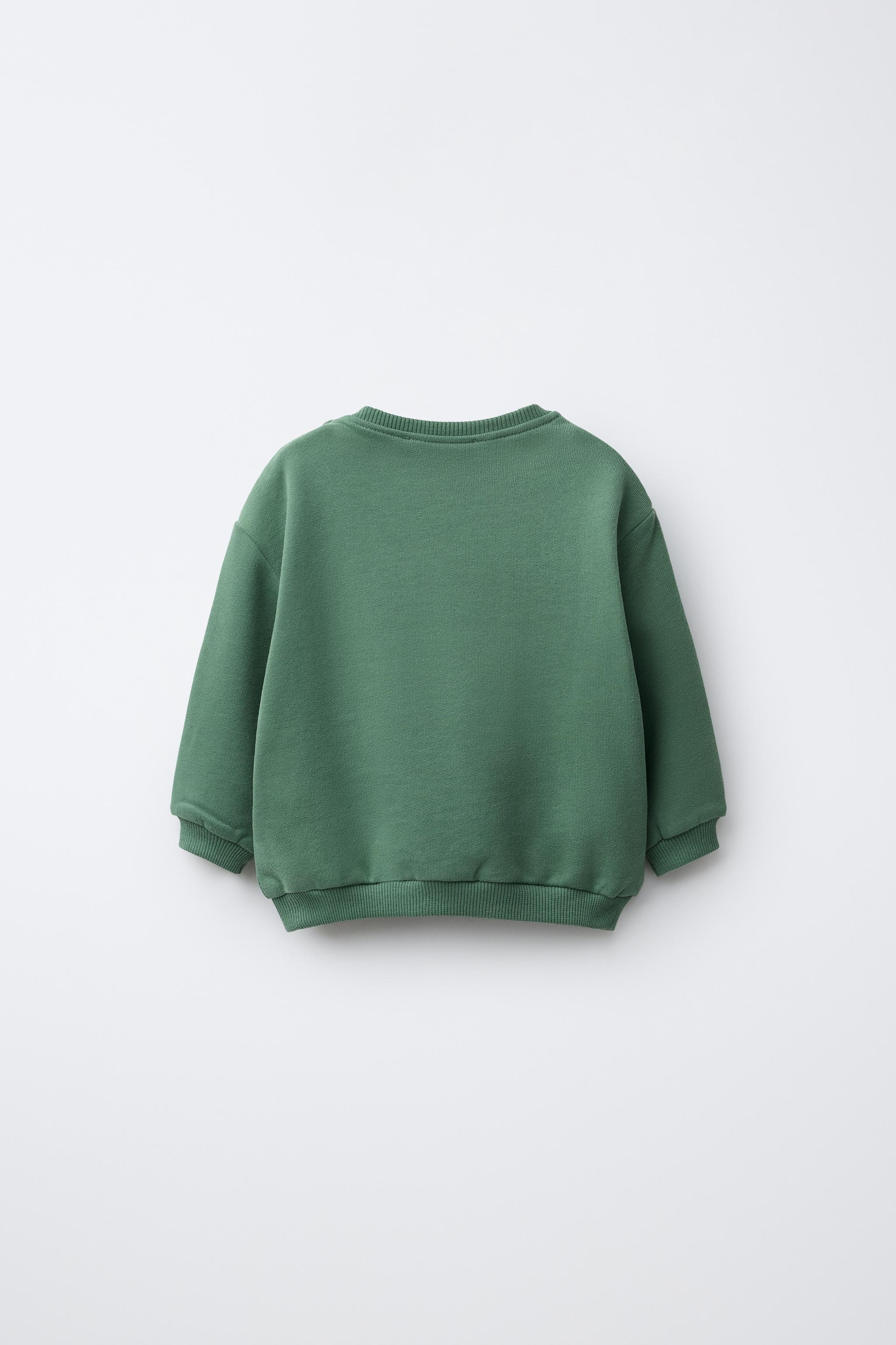 CLOVER PRINT AND EMBROIDERED TEXT SWEATSHIRT
