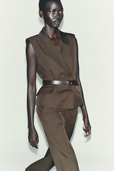 CHALECO CINTURÓN - marrón vigoré de Zara