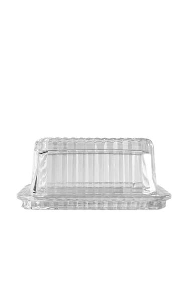 Zara STRIPED GLASS BUTTER DISH - 透明