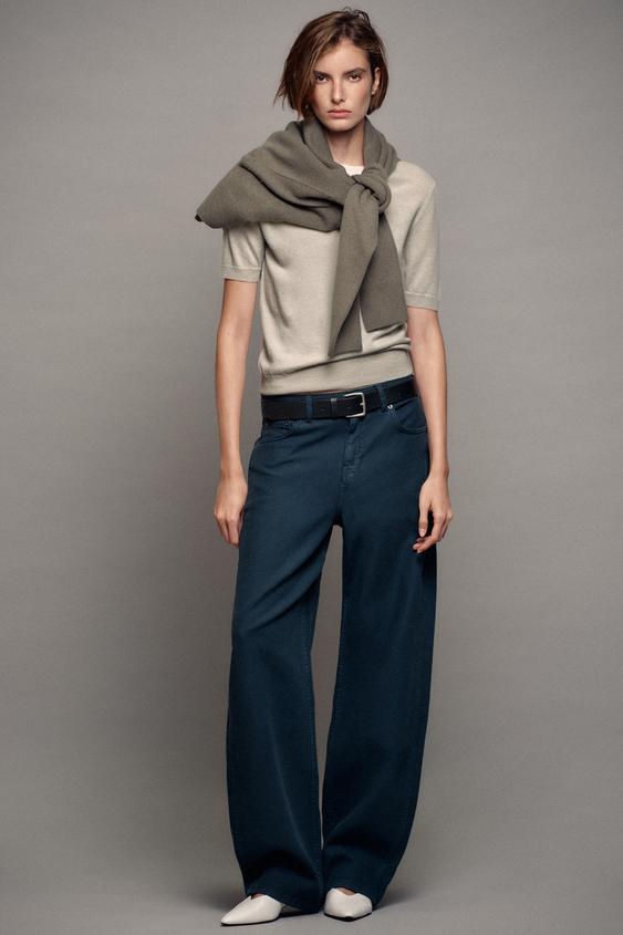 100% WOOL SHORT SLEEVE JUMPER - Ice by Zara - Image 0
