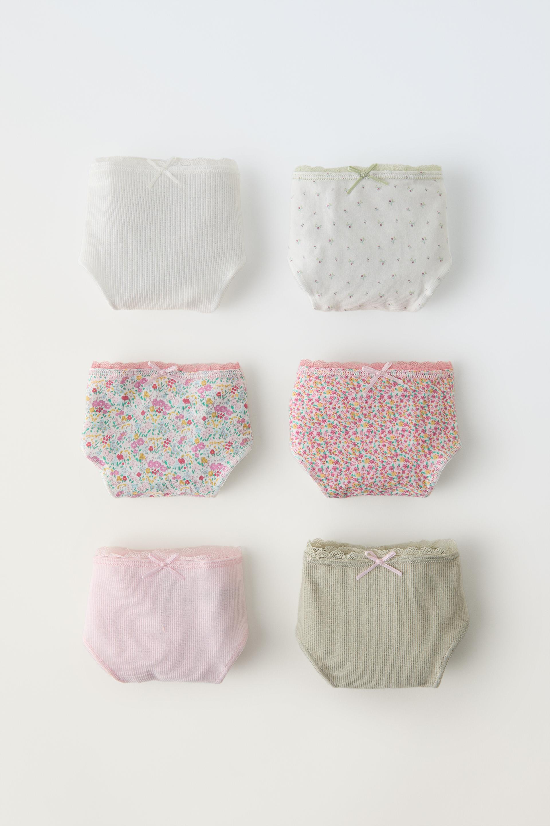 2-14 YEARS/ SIX-PACK OF FLORAL UNDERWEAR