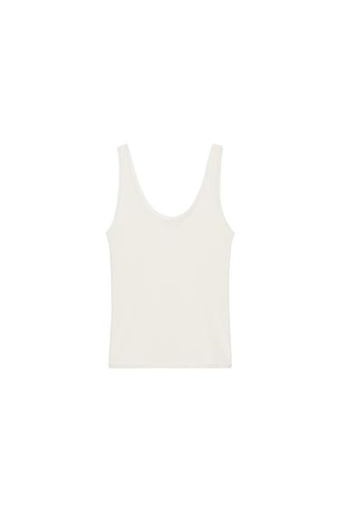 CONTRAST STRAP TOP - Ecru by Zara