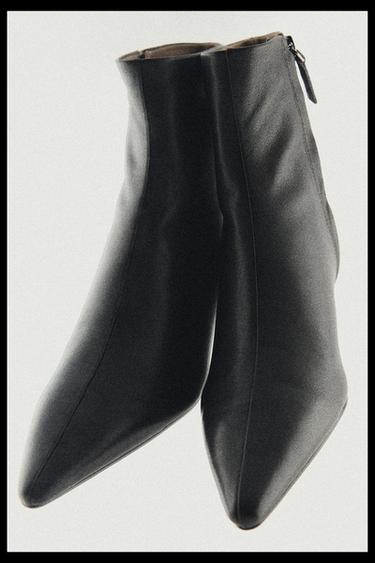 Leather low-heel ankle boot — Black 1