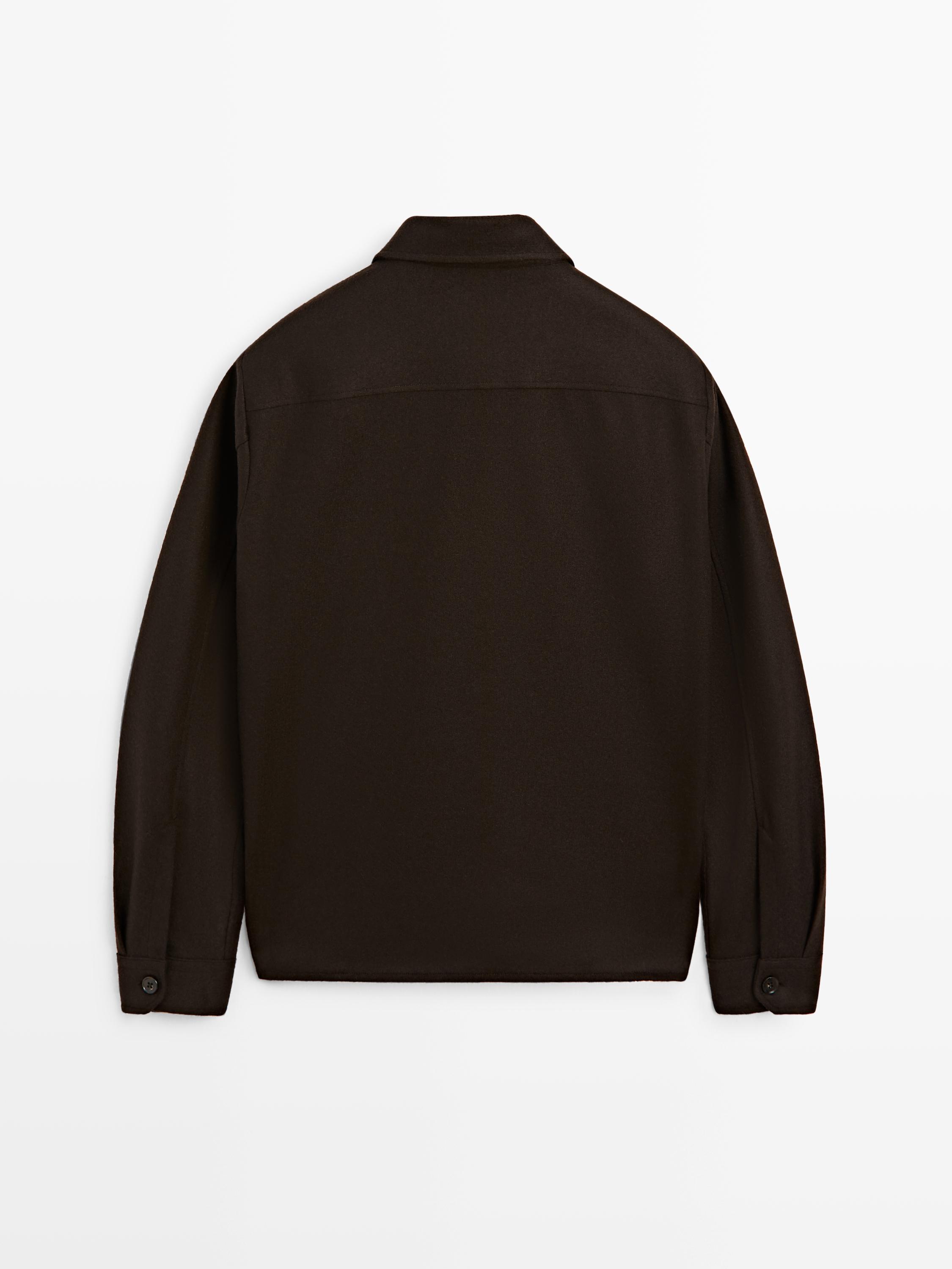 100% wool overshirt with pockets