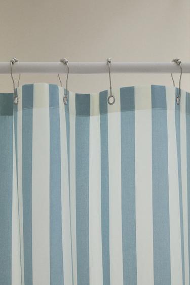 RIDEAU DE DOUCHE RAYÉ - Écru / Bleu de Zara - Image 1
