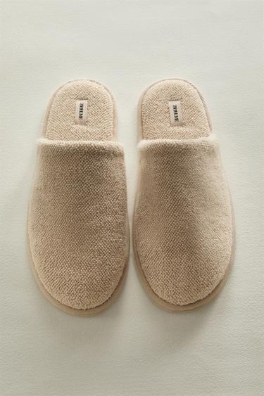 ZAPATILLA BAÑO PUNTO DE ARROZ - Marrón Arena de Zara