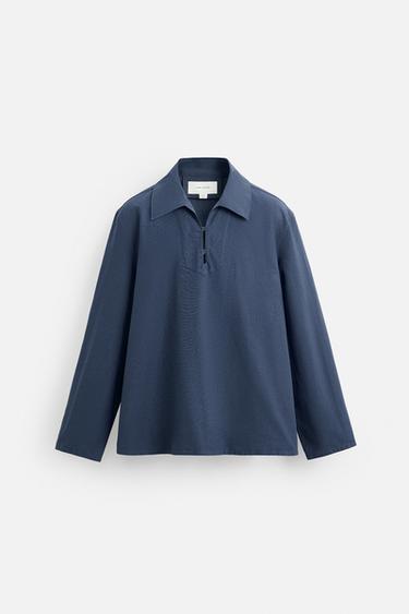 WASHED SMOCK OVERSHIRT - Light indigo by Zara - Image 6