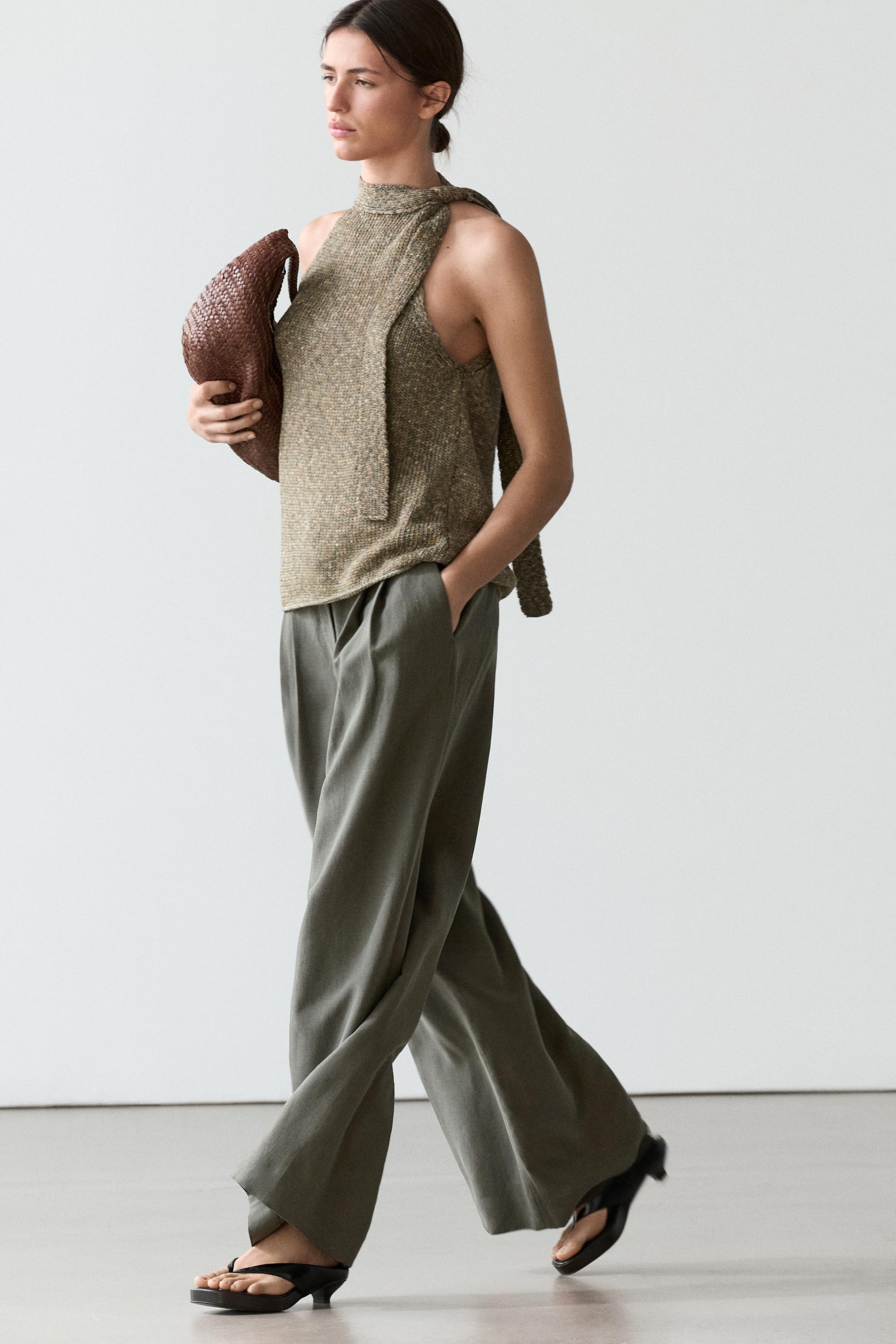 100% cotton halter top with tie detail