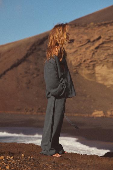 PANTALON STYLE PYJAMA - bleu pétrole délavé de Zara - Image 2