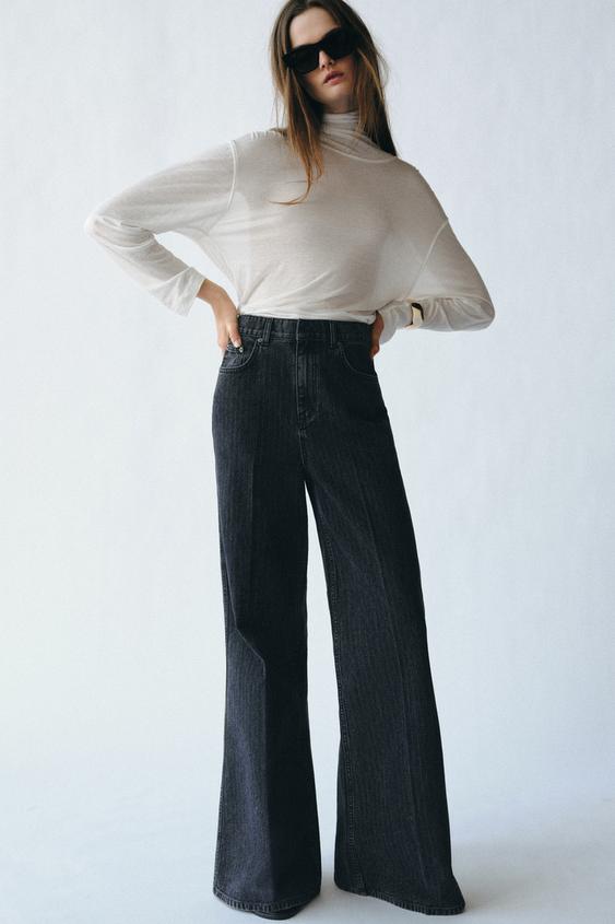 ZW COLLECTION HIGH-WAIST STRIPED FLARE JEANS from Zara - $79.90