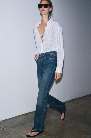 ZW COLLECTION BOOTCUT HIGH-WAIST JEANS - Mid-blue by Zara