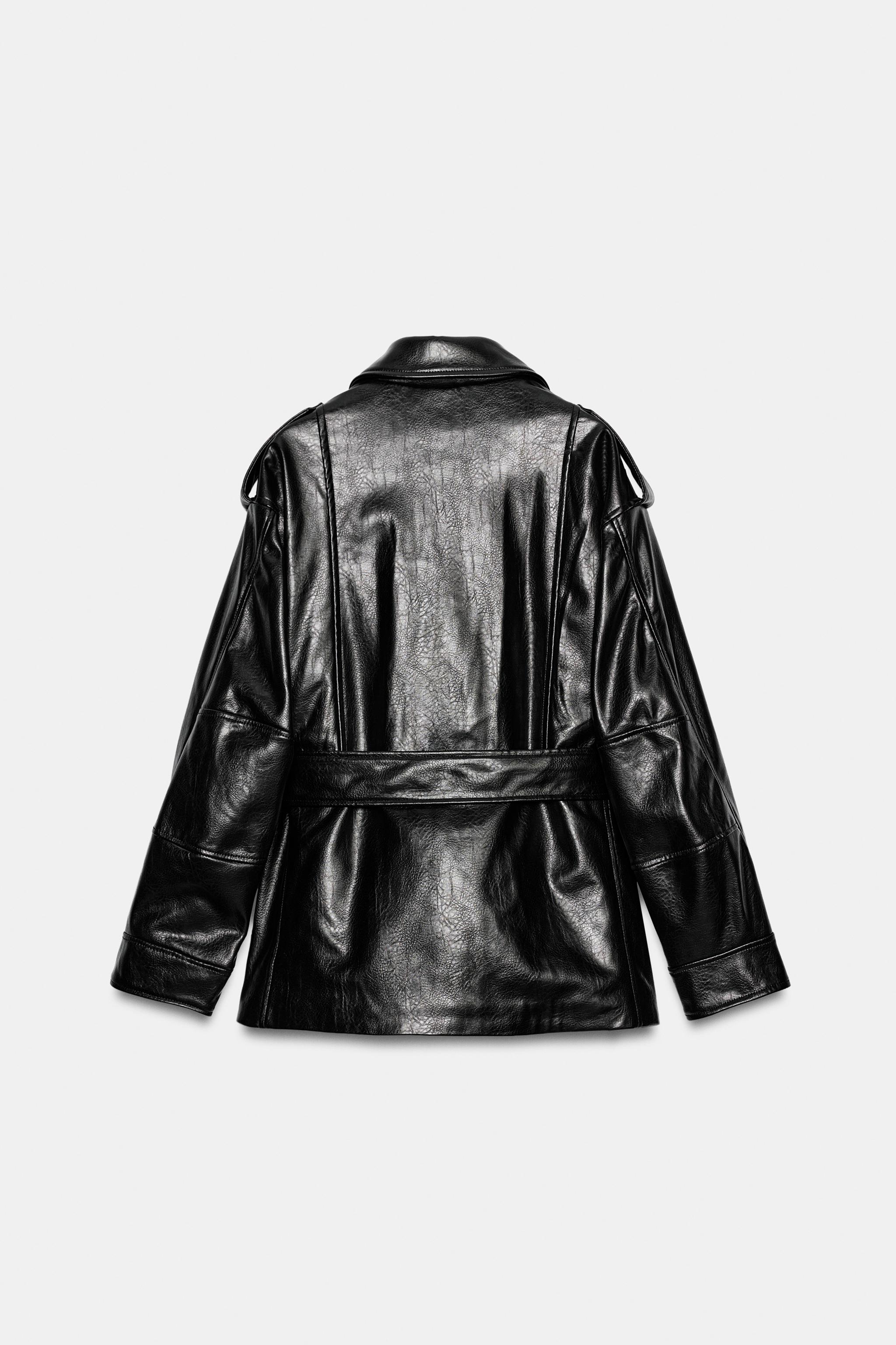 LONG FAUX LEATHER BIKER JACKET - Black | ZARA South Africa