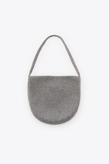 FLORAL BEADED SEQUIN BAG - Silver by Zara - Image 3