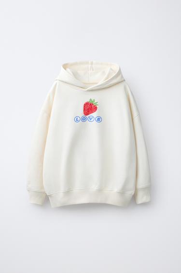 SWEATSHIRT COM CAPUZ E FRUTAS - Cru da Zara