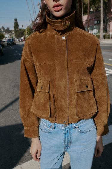 BLOUSON BOMBER 100% CUIR - whisky de Zara - Image 3