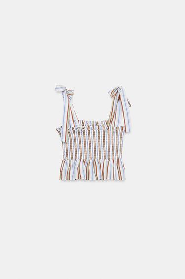 STRIPED SMOCKED TOP - striped by Zara - Image 7