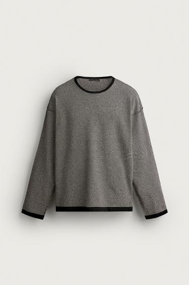 CONTRAST STRIPE JUMPER - Black by Zara