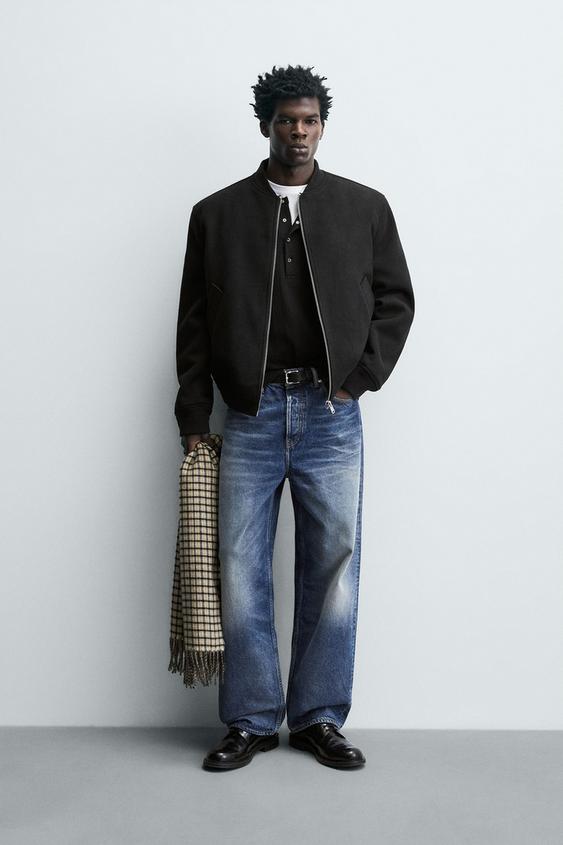 JAQUETA BOMBER COMBINADA - Preto da Zara - Imagem 0