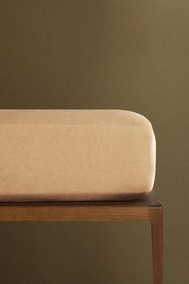 DRAP-HOUSSE LIN LAVÉ | 30 CM HAUTEUR (140 G/M²) - Marron clair de Zara - Image 5