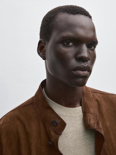 Zara Suede leather jacket - Champagne