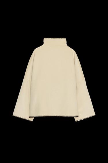 CHAQUETA CON LANA ZW COLLECTION - Crema de Zara
