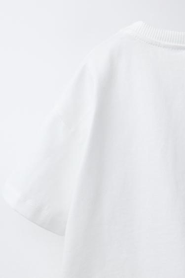 T-SHIRT POCHE ONDULÉE - Blanc cassé de Zara - Image 3