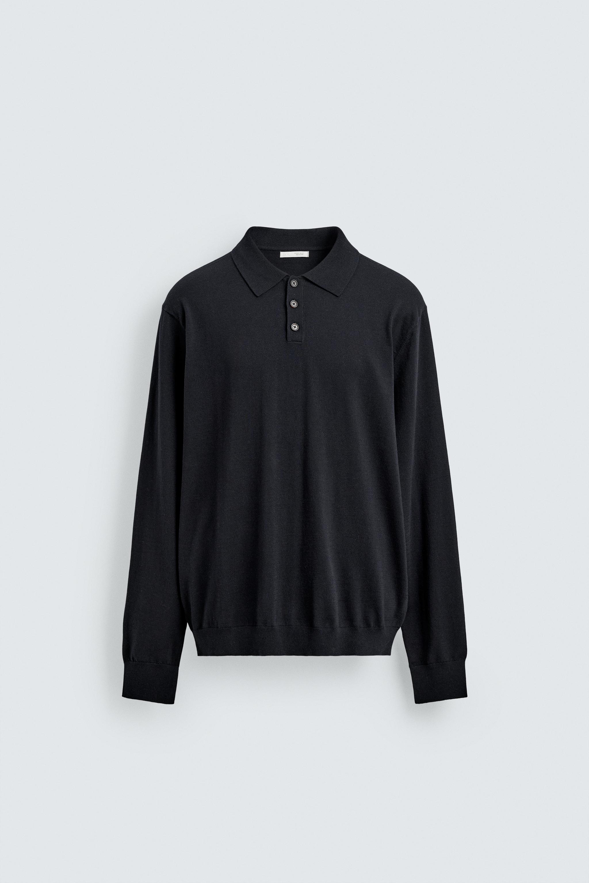 REGULAR FIT KNIT POLO SHIRT — Navy blue