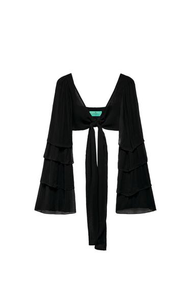 MARISA BERENSON X ZARA RUFFLED TOP - Black by Zara