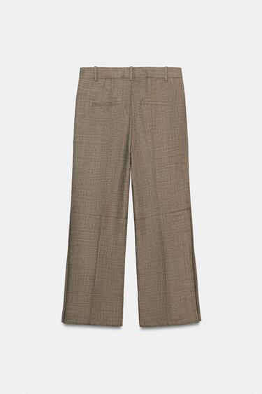ZW COLLECTION CROPPED FLARE WOOL BLEND TROUSERS - camel by Zara - Image 3